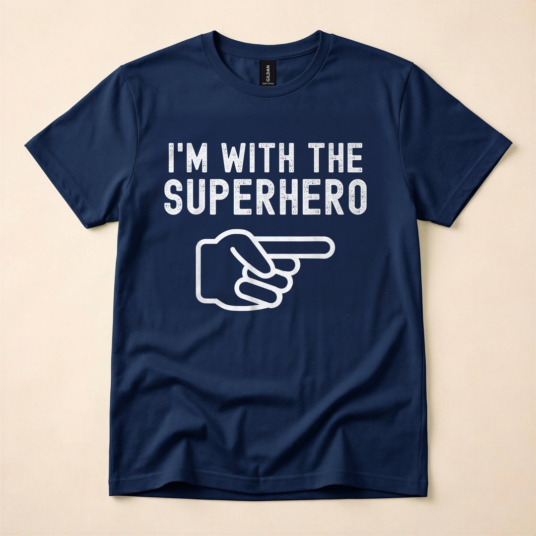 I'm With Superhero Funny Couples Halloween Costume T-Shirt - photo 2