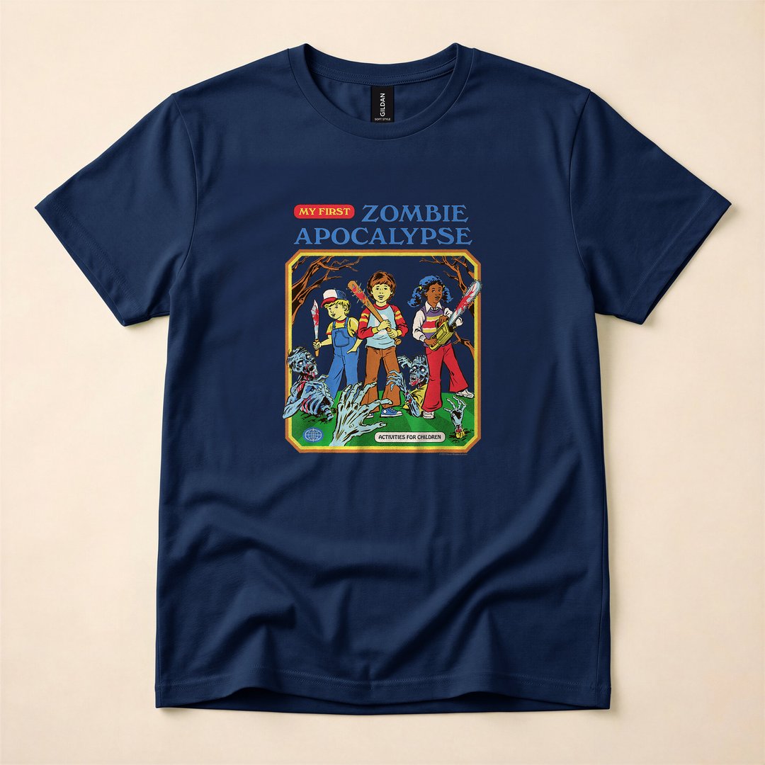 My First Zombie Apocalypse Retro Funny Horror T-Shirt - photo 2