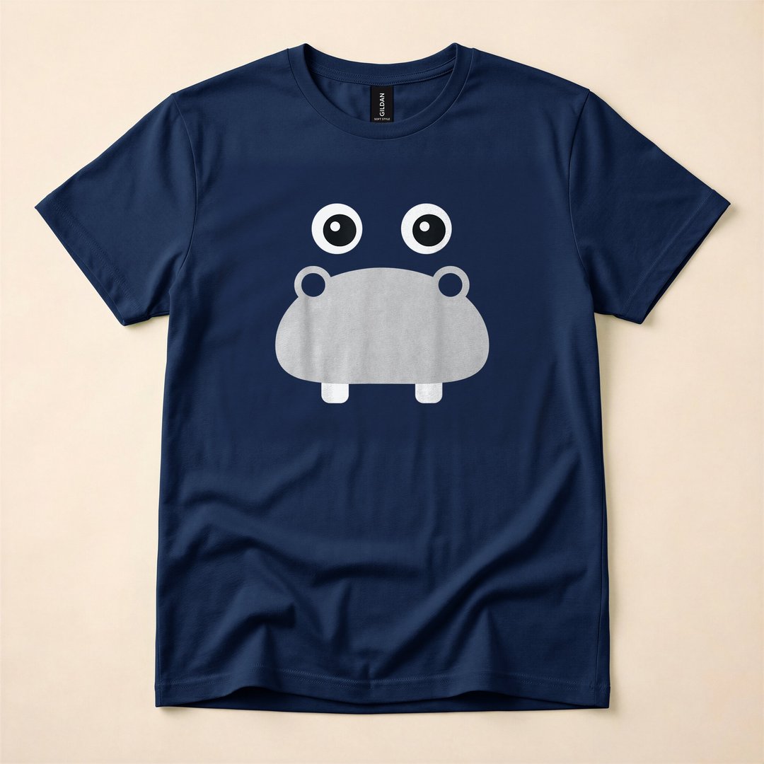 Kawaii Hippo Face Easy Halloween Costume T-Shirt - photo 2