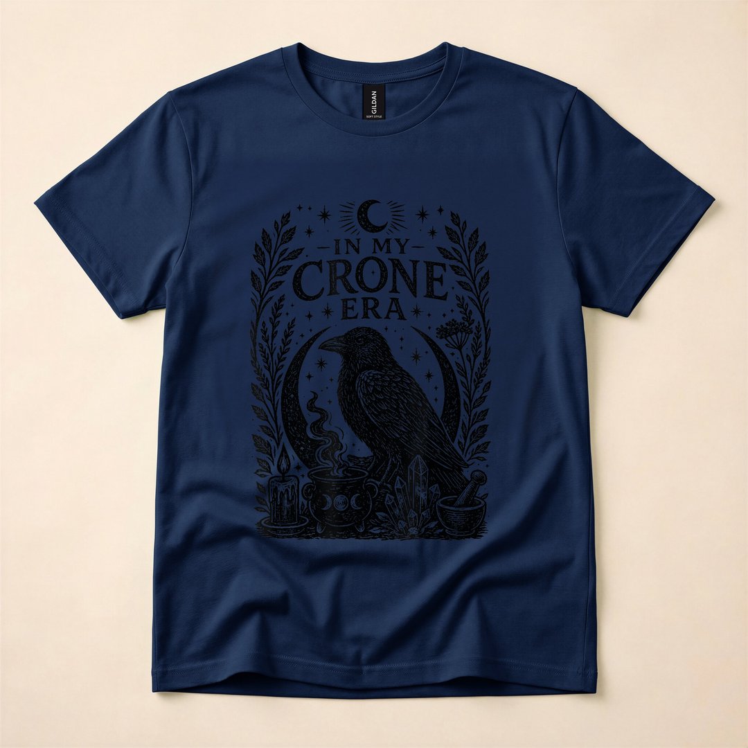 In My Crone Era Witchy Raven Cauldron Goth T-Shirt - photo 2