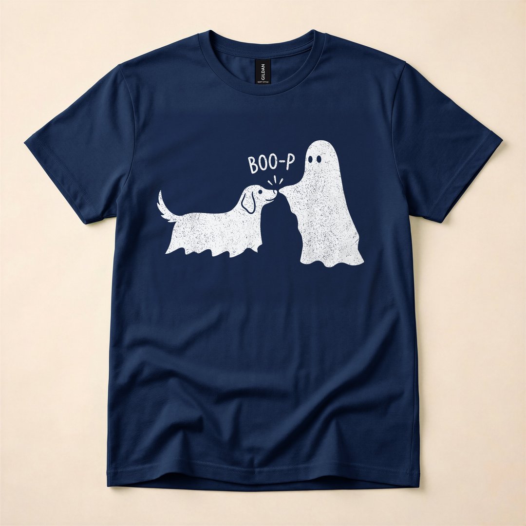 Boo Boo-p Ghost Dog Funny Halloween Dog Mom T-Shirt - photo 2