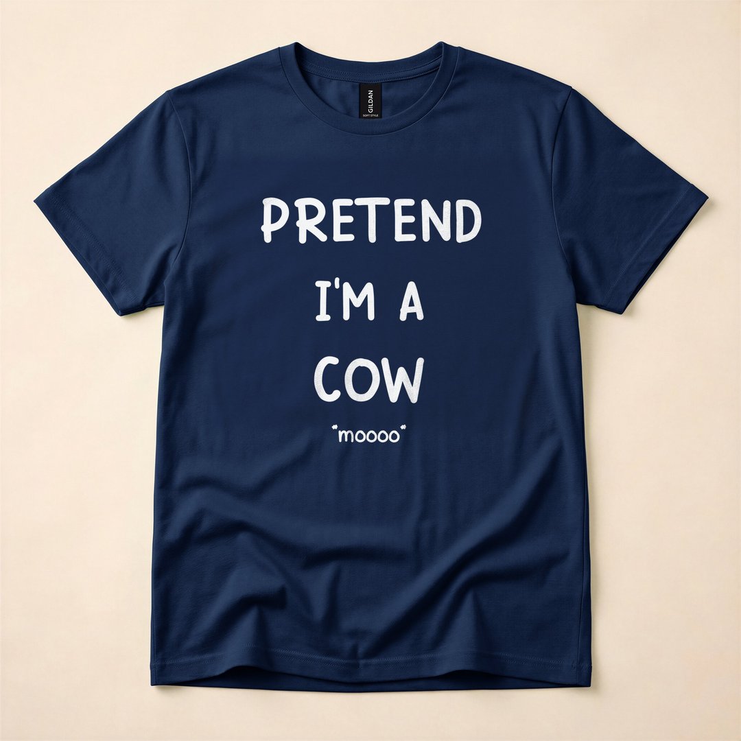 Pretend I'm a Cow Lazy Halloween Costume Funny T-Shirt - photo 2