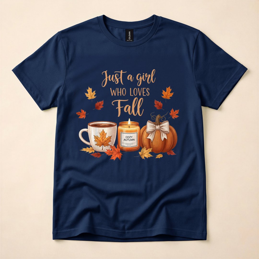Just a Girl Who Loves Fall Pumpkins Cozy Autumn T-Shirt - photo 2