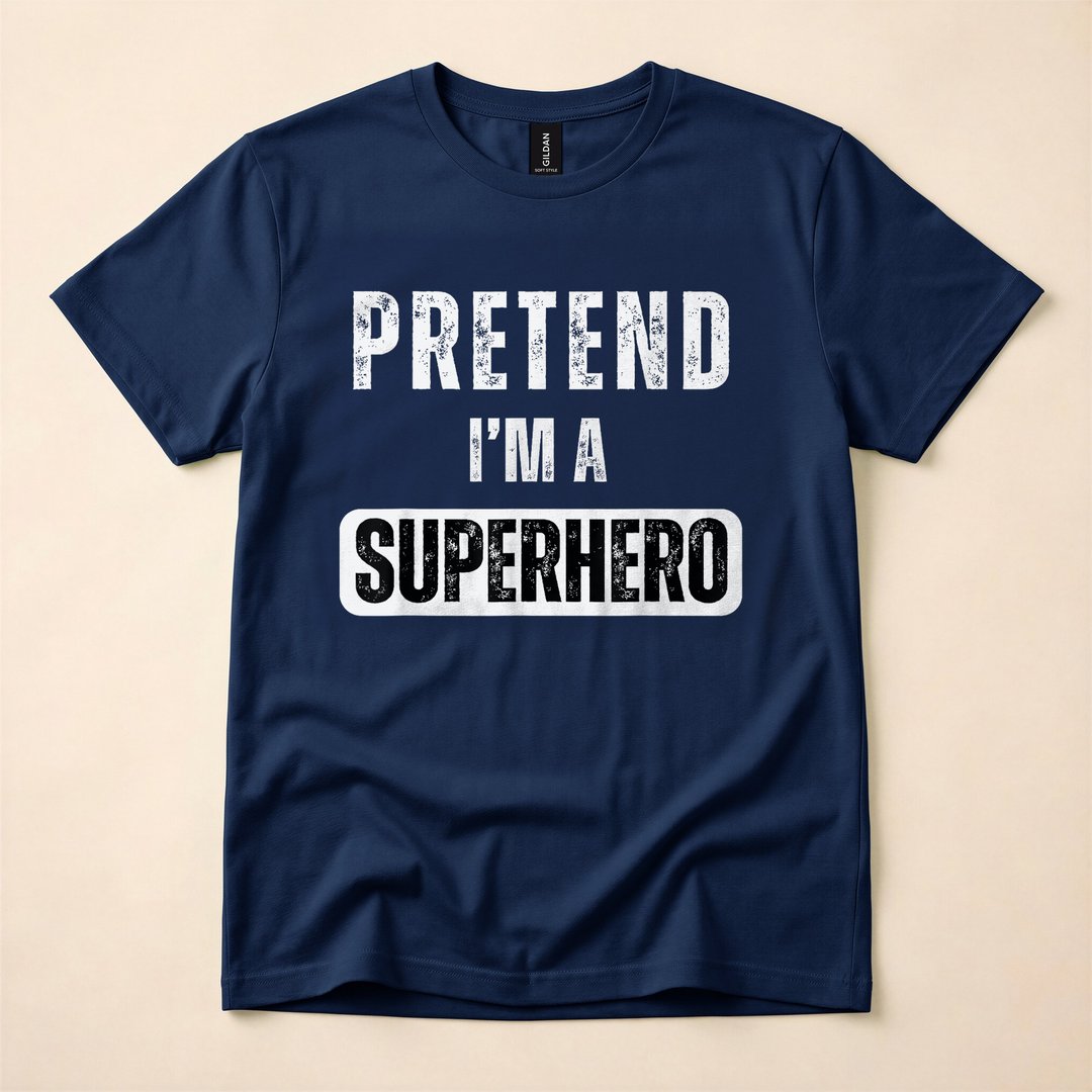 Pretend I'm a Superhero Lazy Halloween Costume T-Shirt - photo 2