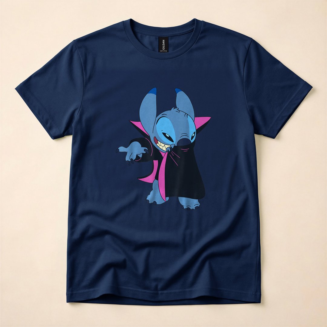 Lilo & Stitch Vampire Halloween Costume T-Shirt, Cute Spooky Season Party Tee - photo 2