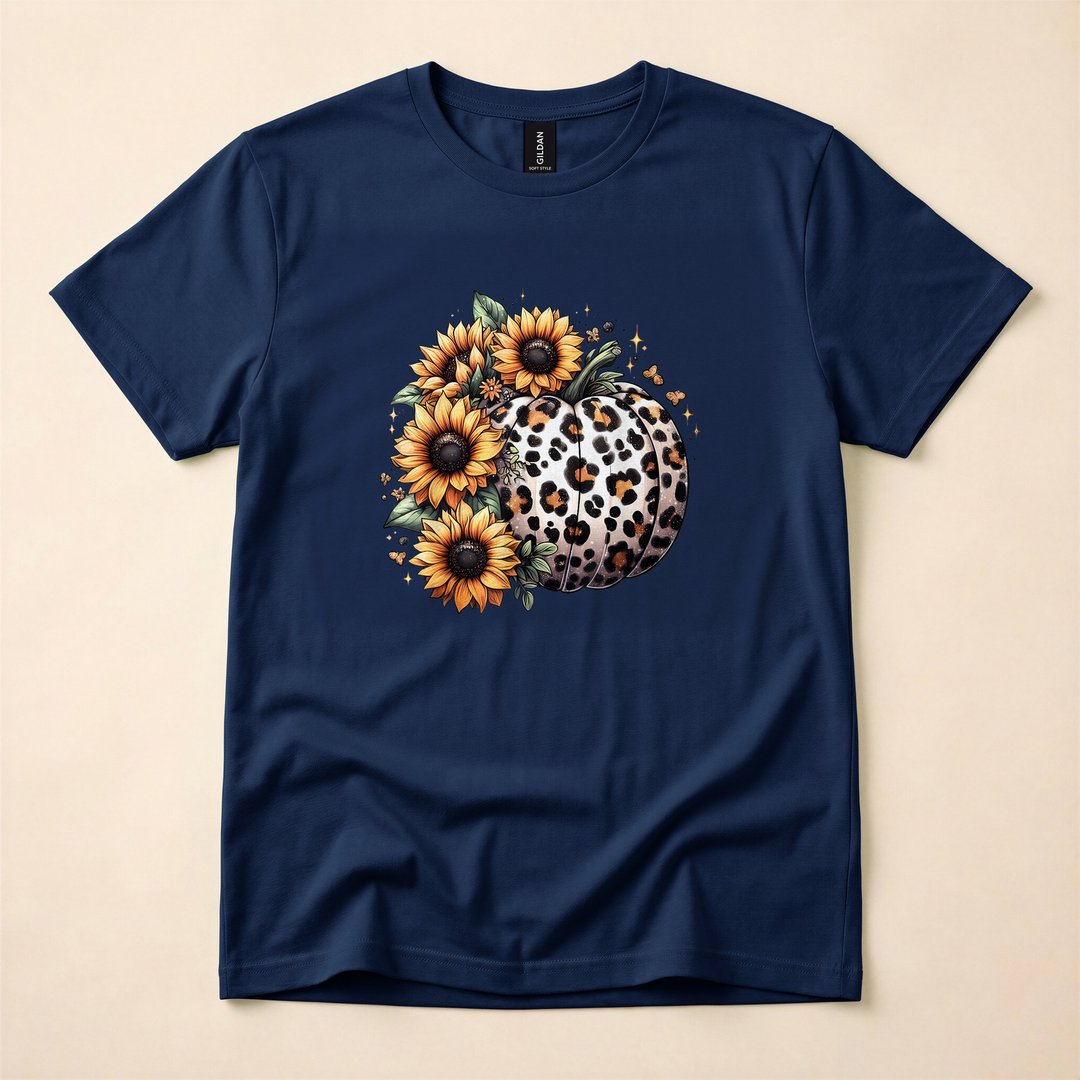 Pumpkin Leopard Sunflower Fall Lover Autumn T-Shirt - photo 2
