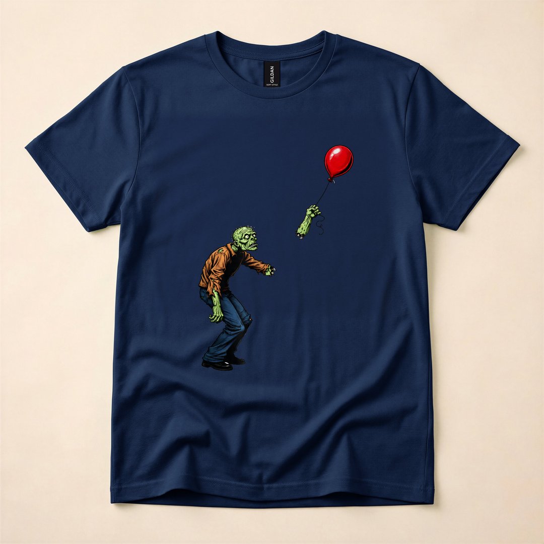 Funny Zombie Balloon Cute Kids Halloween T-Shirt - photo 2