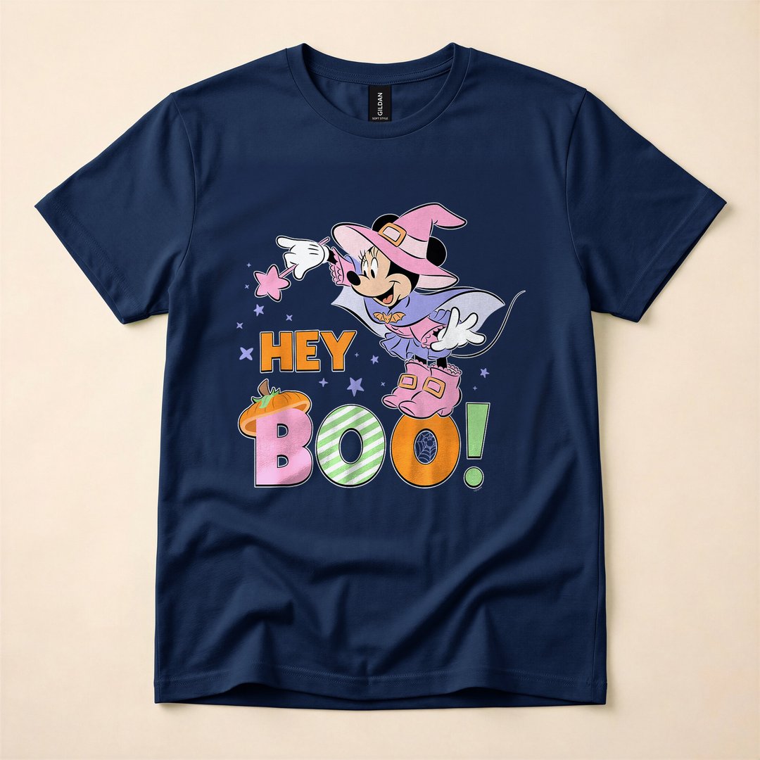 Minnie Mouse Hey Boo Cute Halloween Matching T-Shirt - photo 2