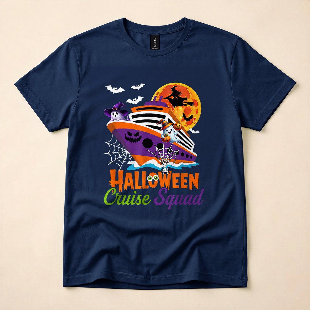 Halloween Cruise Squad Boo Ghosts and Witch Ship T-Shirt - photo 2