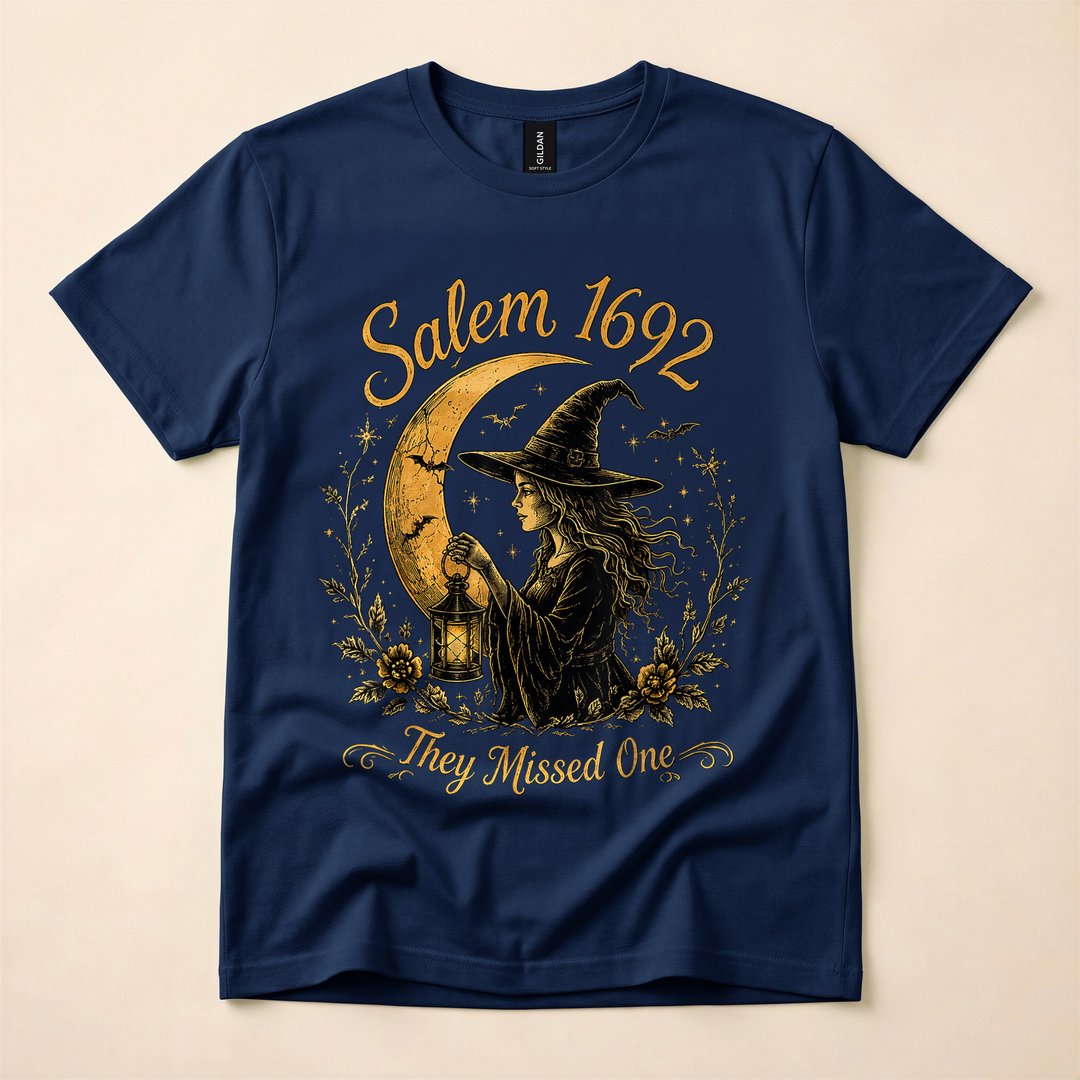 Salem 1692 They Missed One Vintage Witch Moon T-Shirt - photo 2