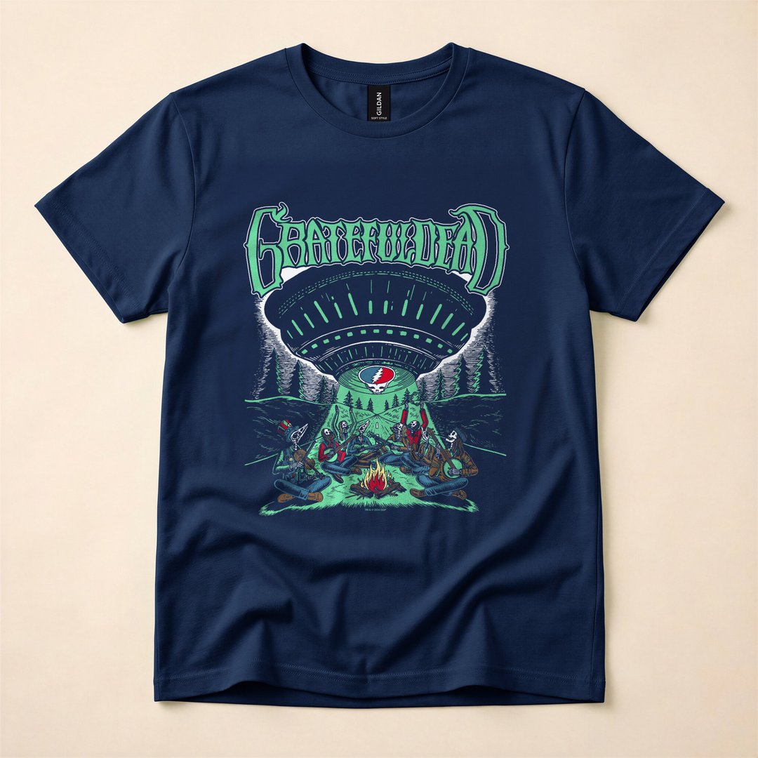 Grateful Dead Skeletons and Aliens Camping T-Shirt - photo 2