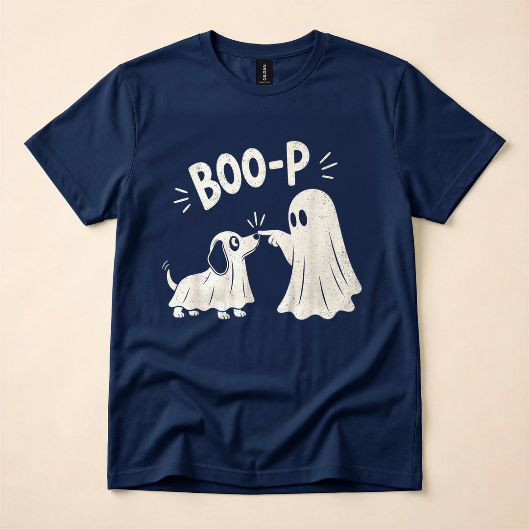 Boo Boo-p Ghost Dog Cute Halloween Dog Lover T-Shirt - photo 2