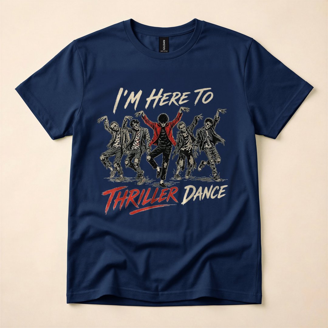 Just Here to Thriller Dance Funny Zombie Party T-Shirt - photo 2