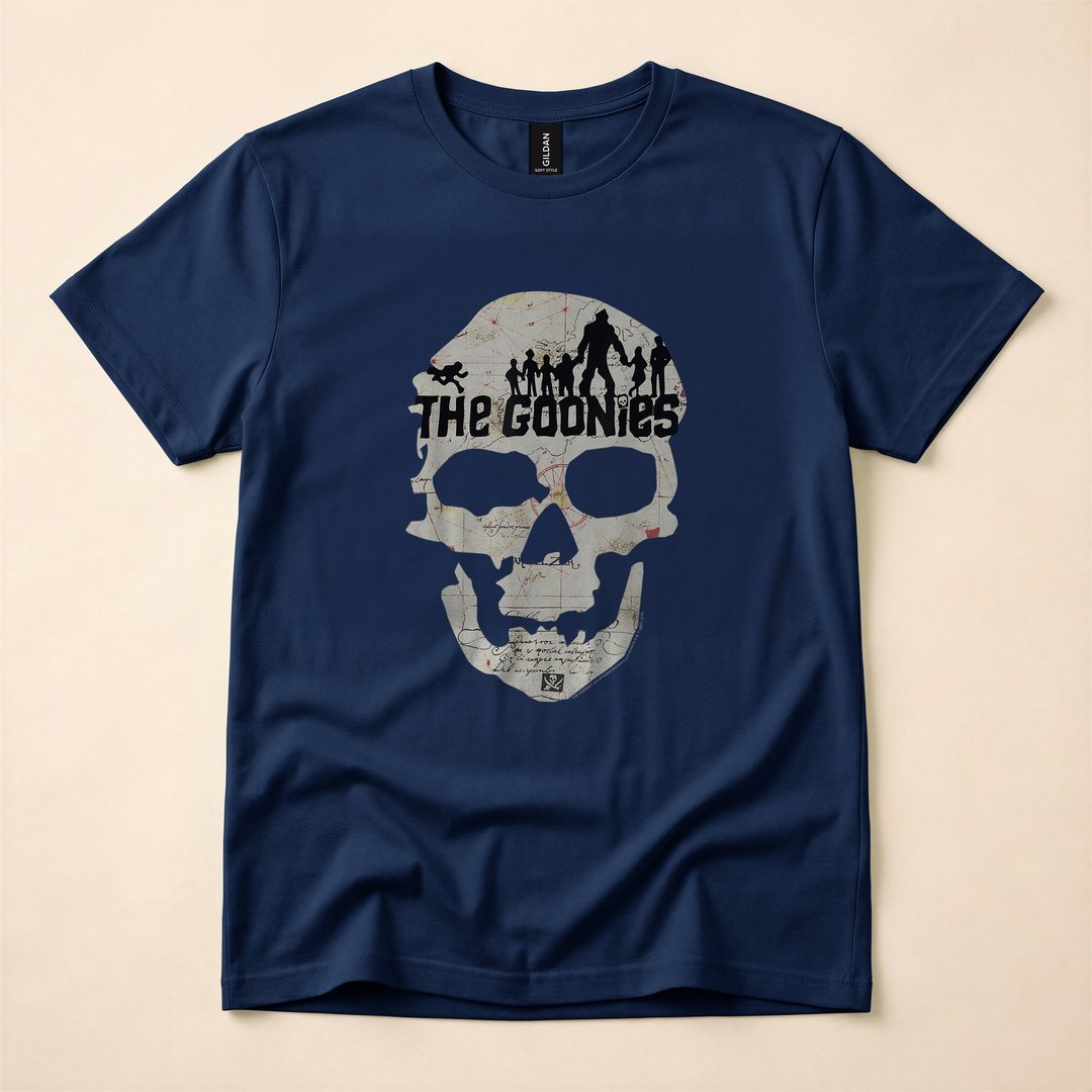 Goonies Skeleton Treasure Map Poster Halloween T-Shirt - photo 2