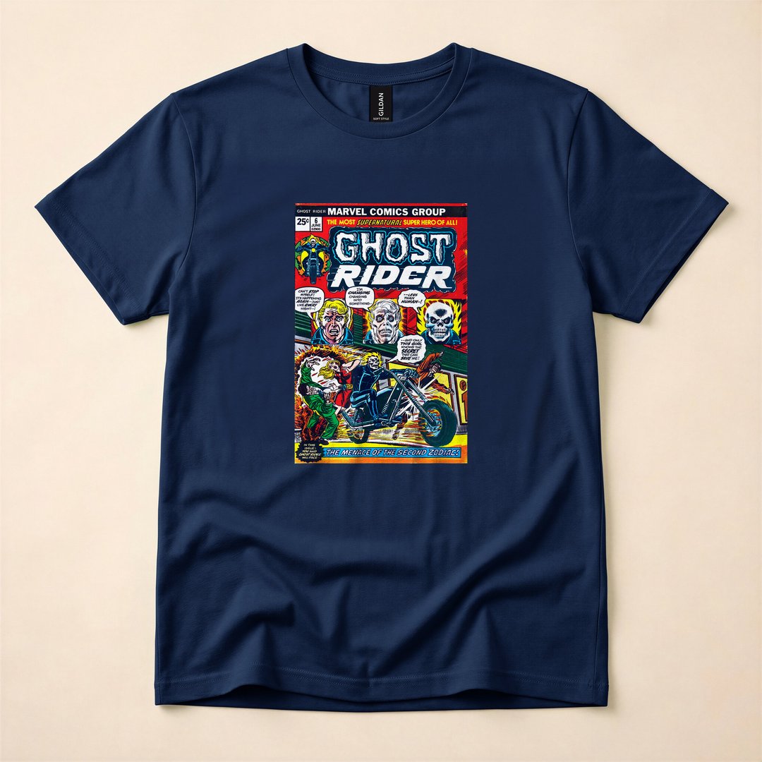 Ghost Rider #6 Vintage Comic Cover Halloween T-Shirt - photo 2