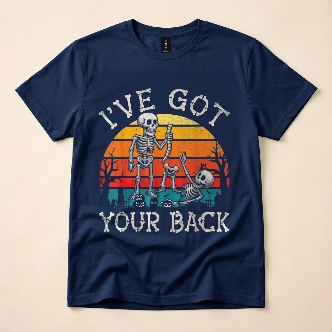 I've Got Your Back Retro Funny Skeleton Costume T-Shirt - photo 2