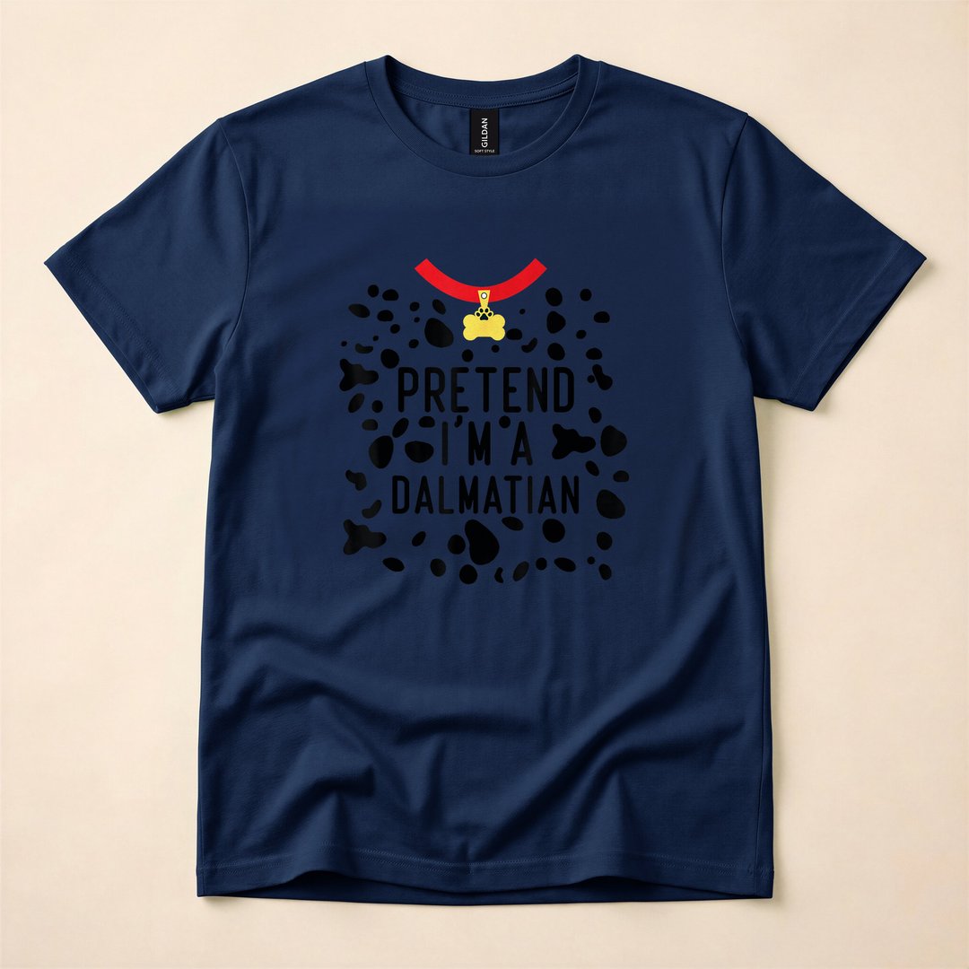 Pretend I'm a Dalmatian Lazy Halloween Costume T-Shirt - photo 2