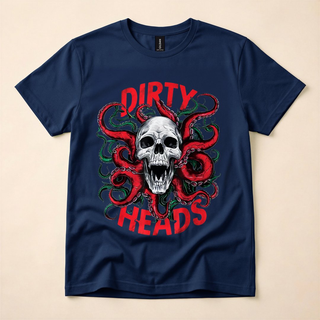 Vintage Skull Octopus Head Halloween Goth Grunge T-Shirt - photo 2