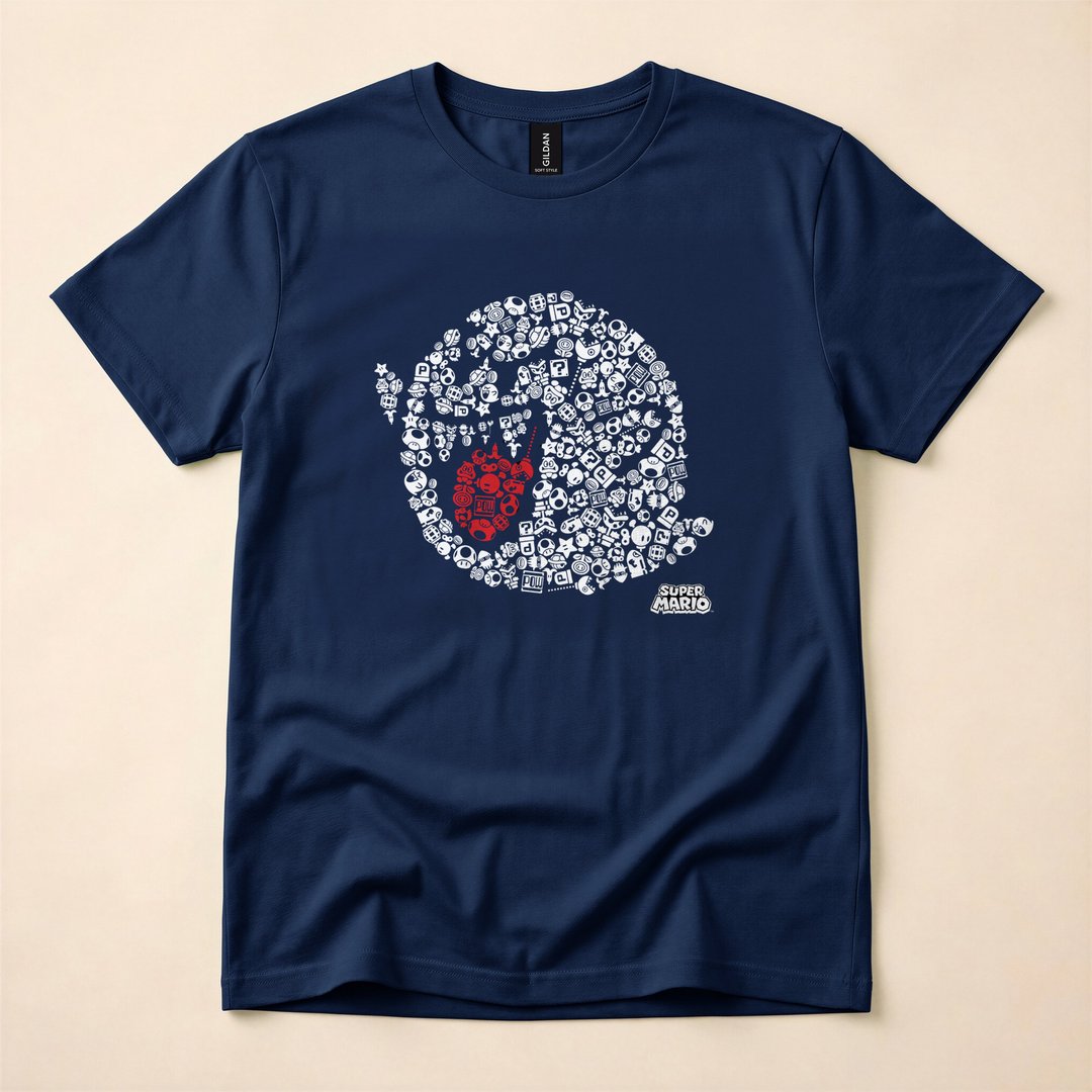 Super Mario Boo Ghost Portrait Halloween T-Shirt - photo 2