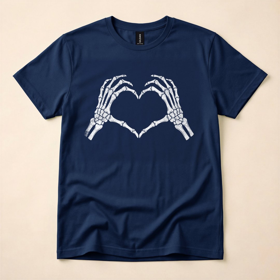 Skeleton Hands Forming a Heart Spooky Season T-Shirt - photo 2