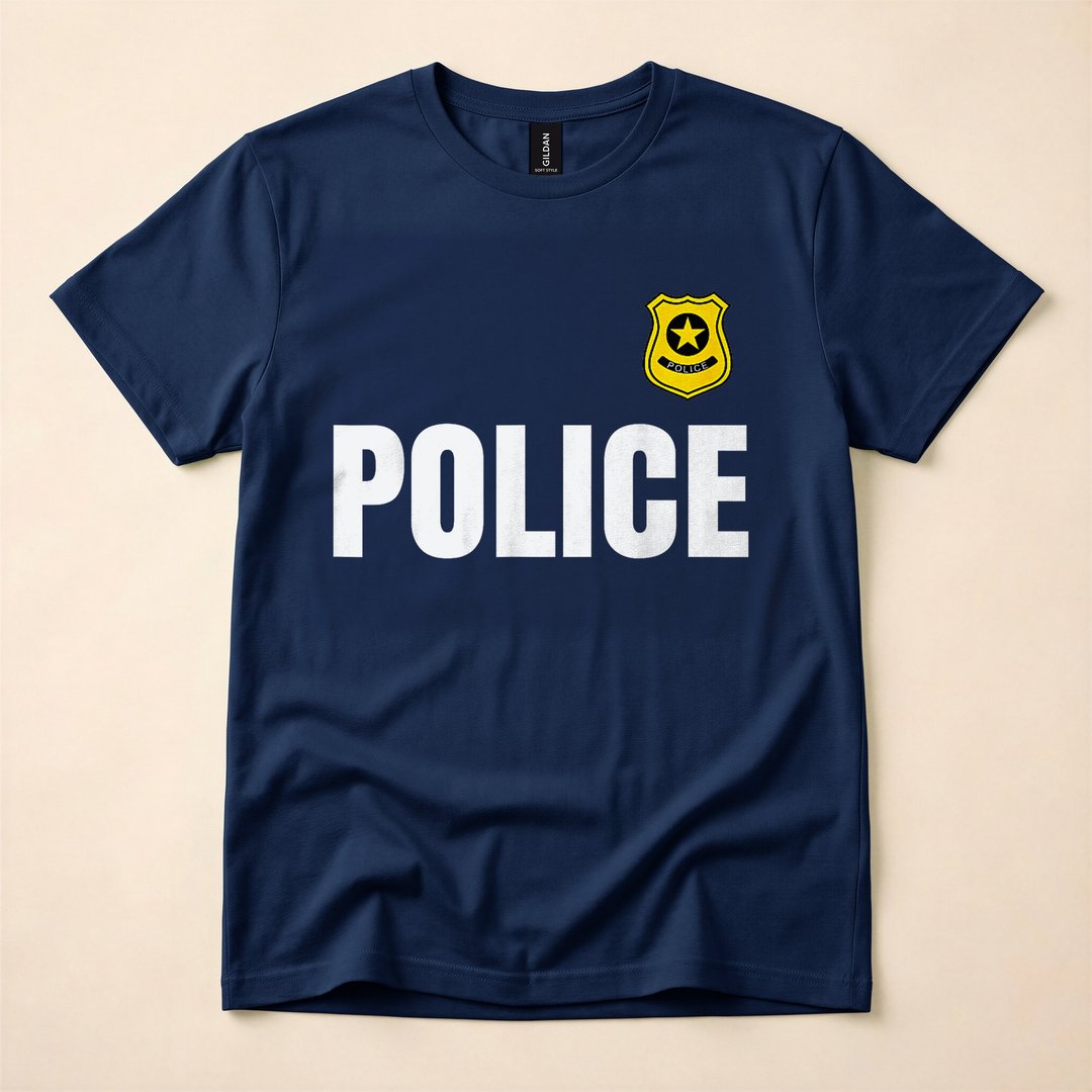 Cute Blue Police Officer Halloween Costume T-Shirt - photo 2
