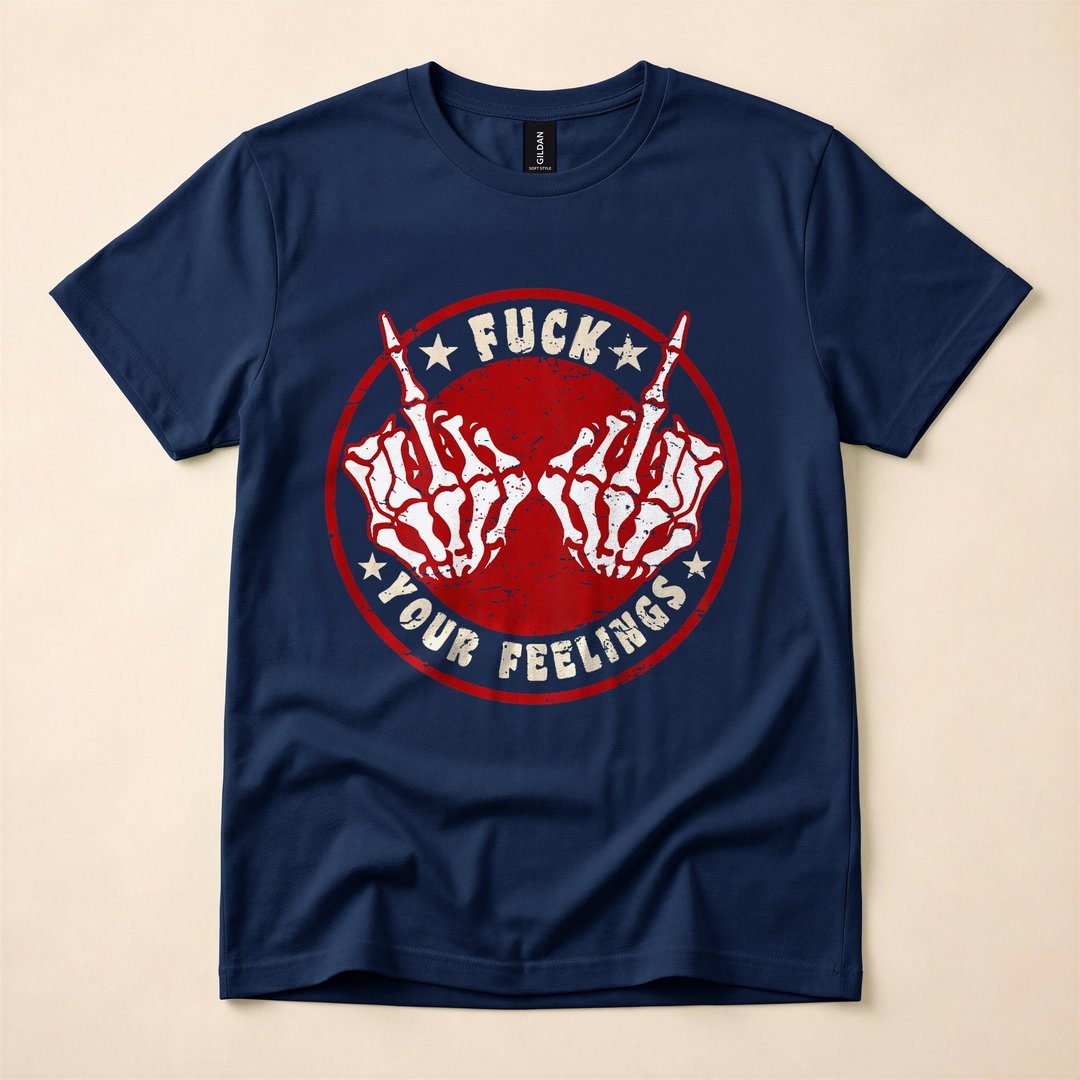 Skeleton Hand Funny Bold Statement Back Print T-Shirt - photo 2