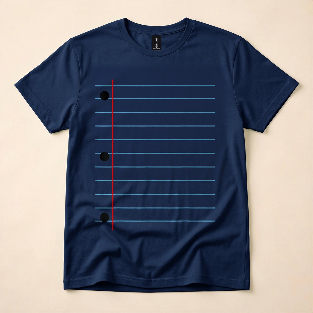 Lined Notebook Paper Group Halloween Costume T-Shirt - photo 2