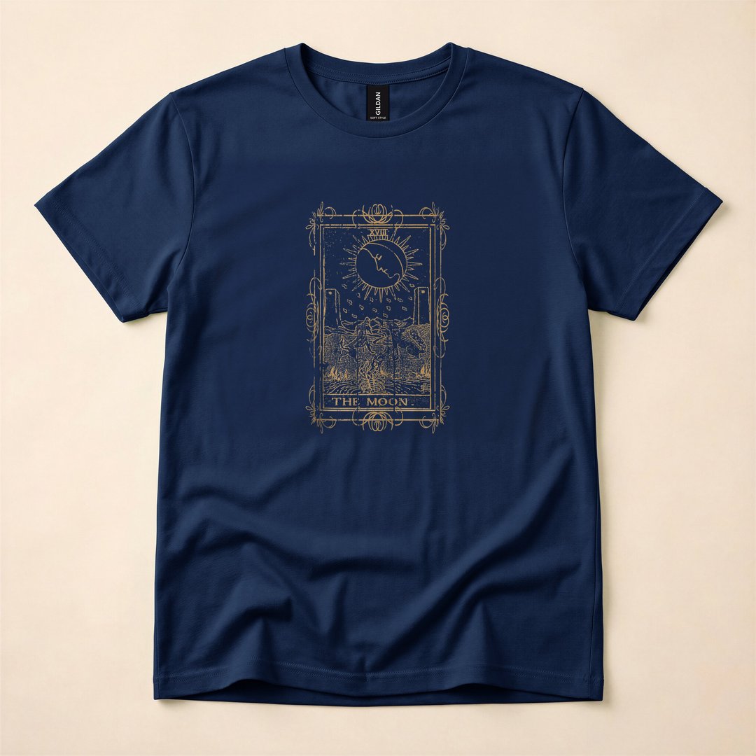 Goth Tarot Card the Moon Witchy Occult T-Shirt - photo 2