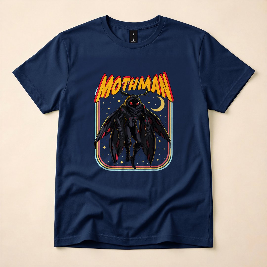 Mothman Retro Comic Cryptid Lore Spooky T-Shirt - photo 2