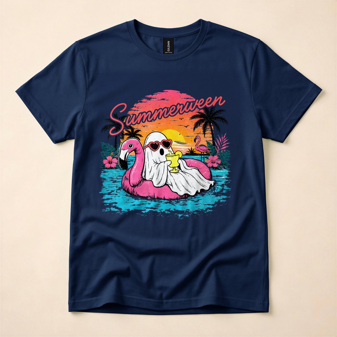Summerween Funny Ghost Summer Vacation T-Shirt - photo 2