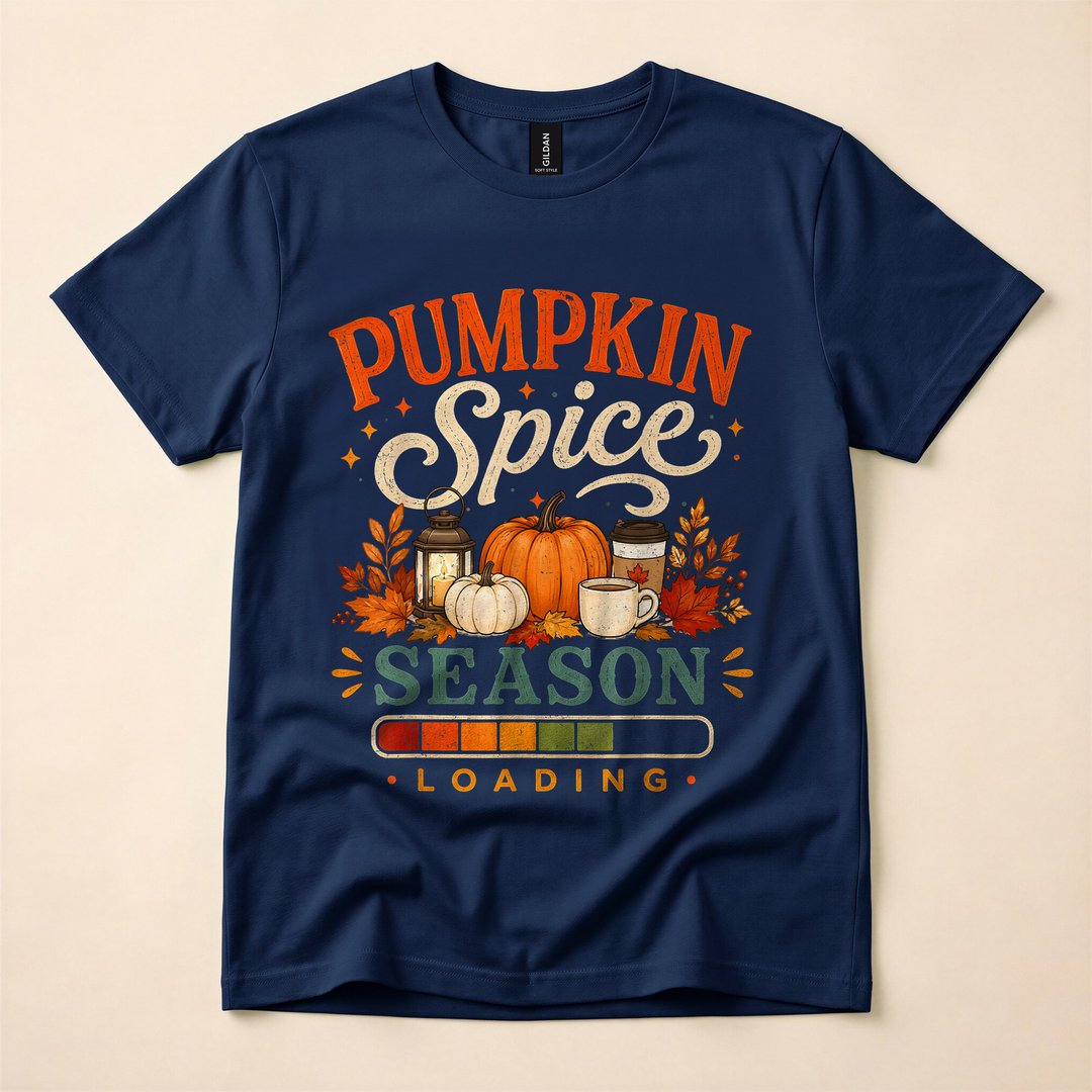 Pumpkin Spice Season Loading Funny Fall T-Shirt - photo 2