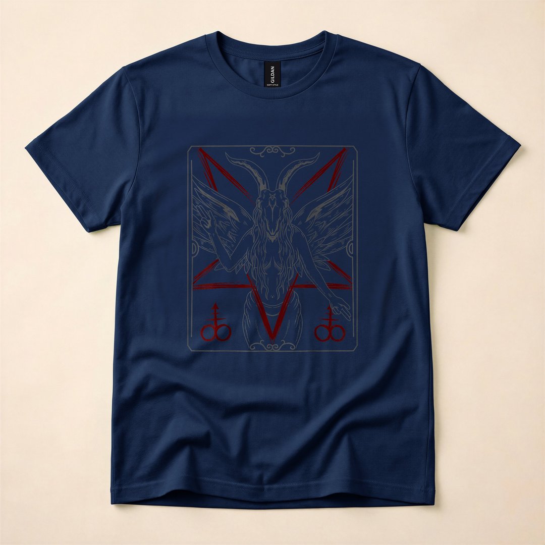 Lucifer Sigil Skeleton Goat Occult Baphomet T-Shirt - photo 2