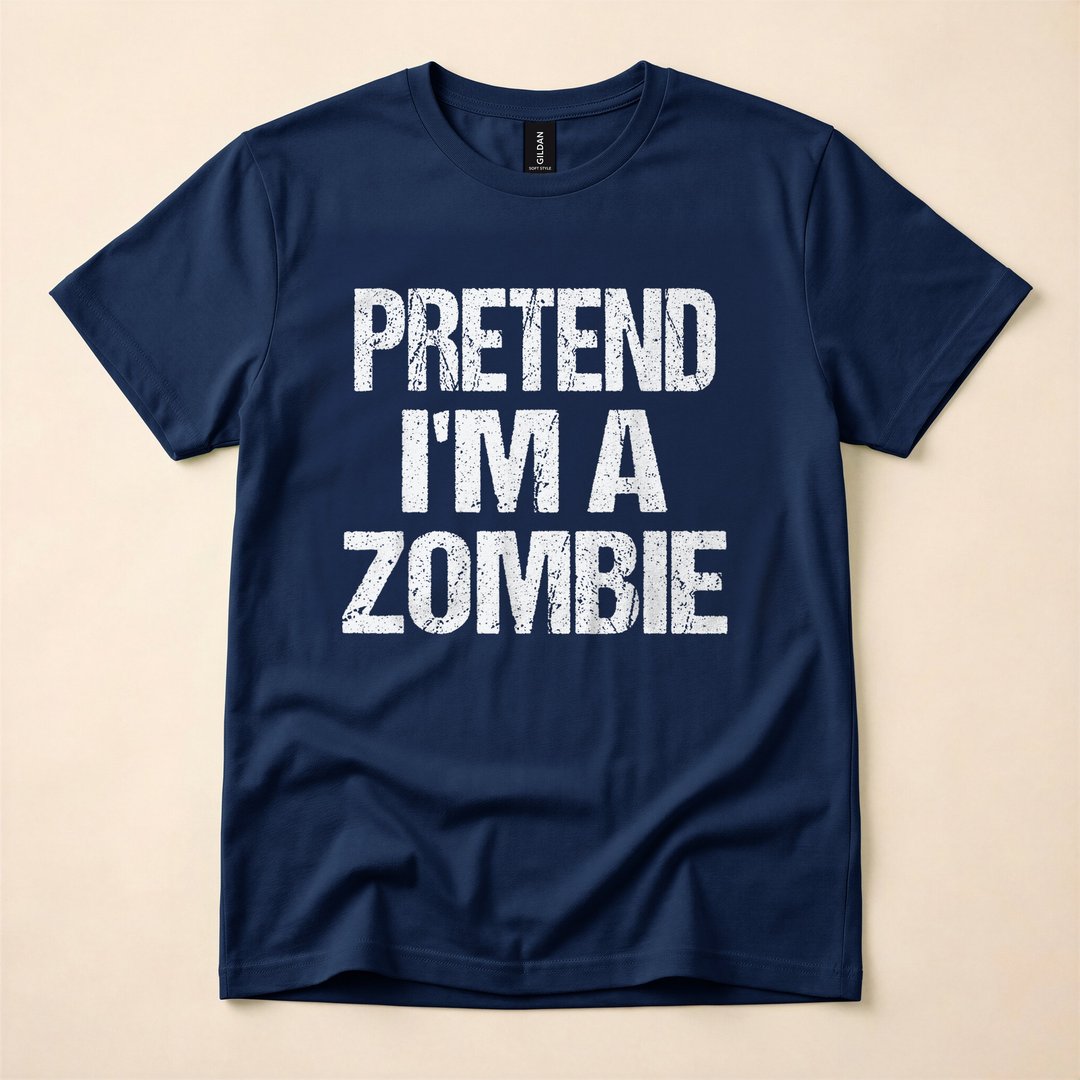 Pretend I'm a Zombie Funny Halloween Costume T-Shirt - photo 2