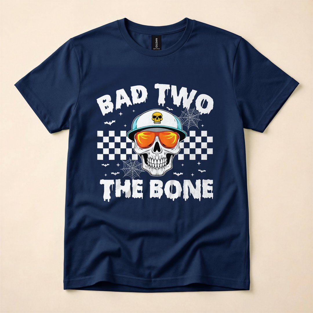 Bad to the Bone Skeleton Second Birthday Halloween T-Shirt - photo 2