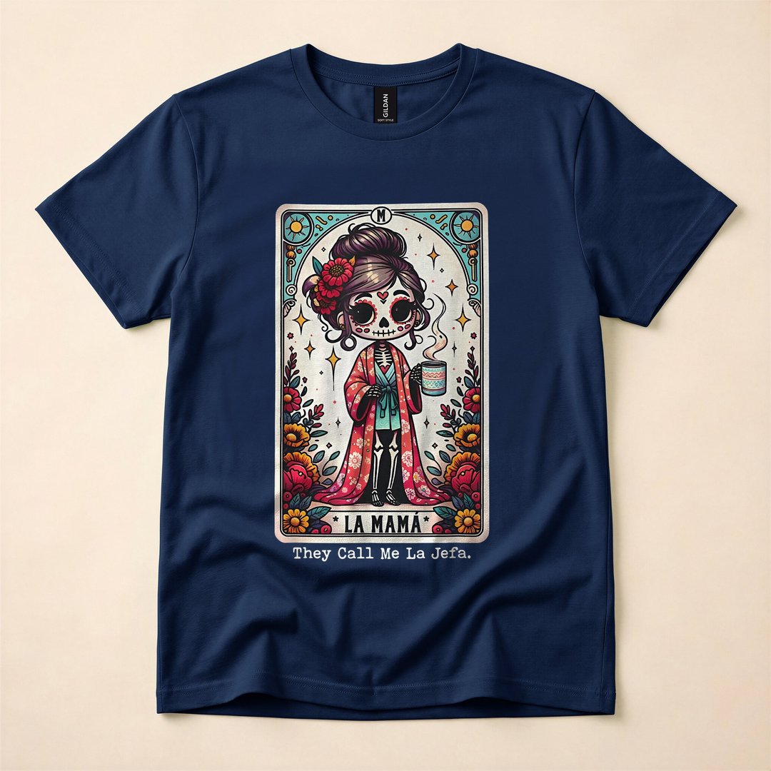 La Jefa Sugar Skull Skeleton Dia de los Muertos T-Shirt - photo 2