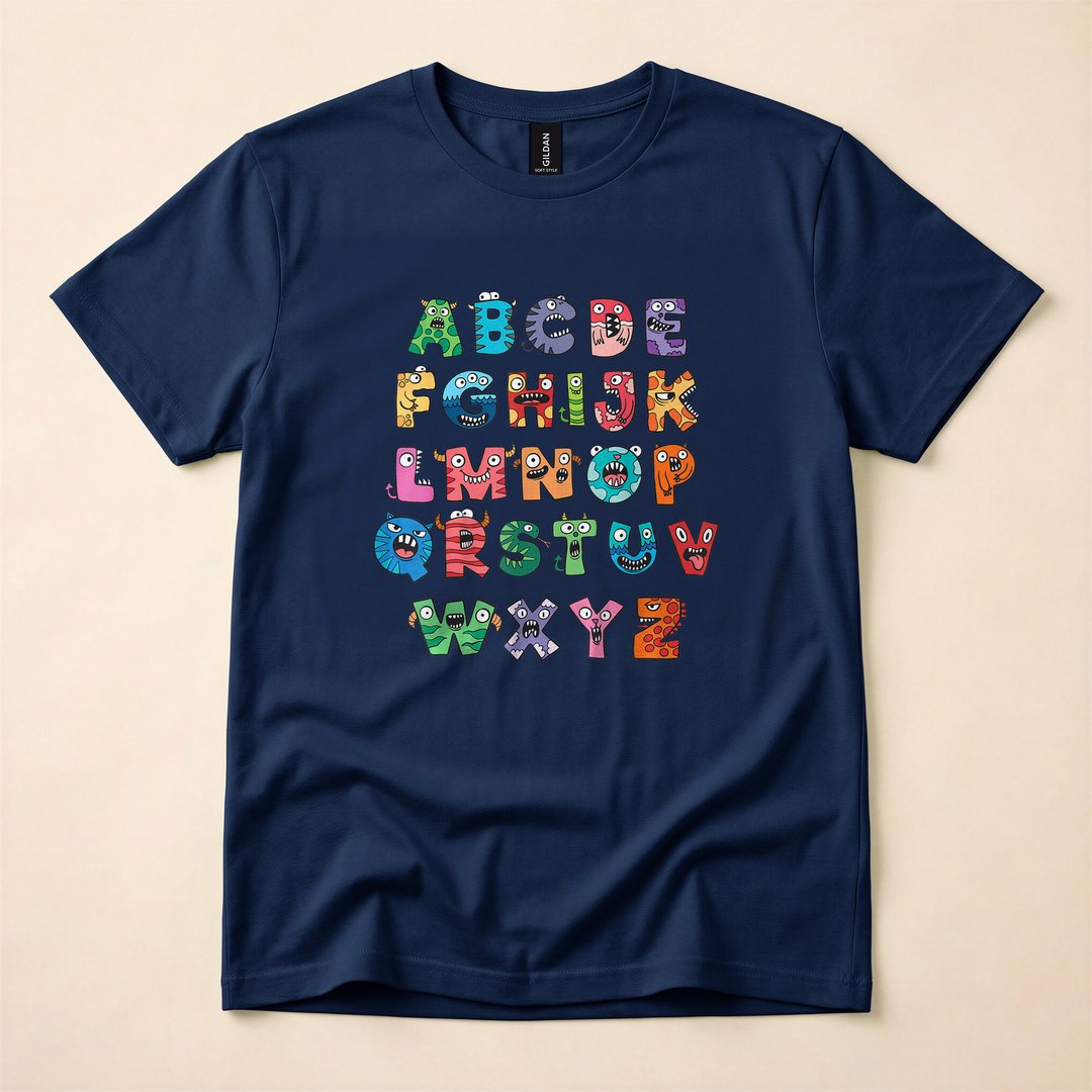 Cute Monster Alphabet Halloween Teacher T-Shirt - photo 2
