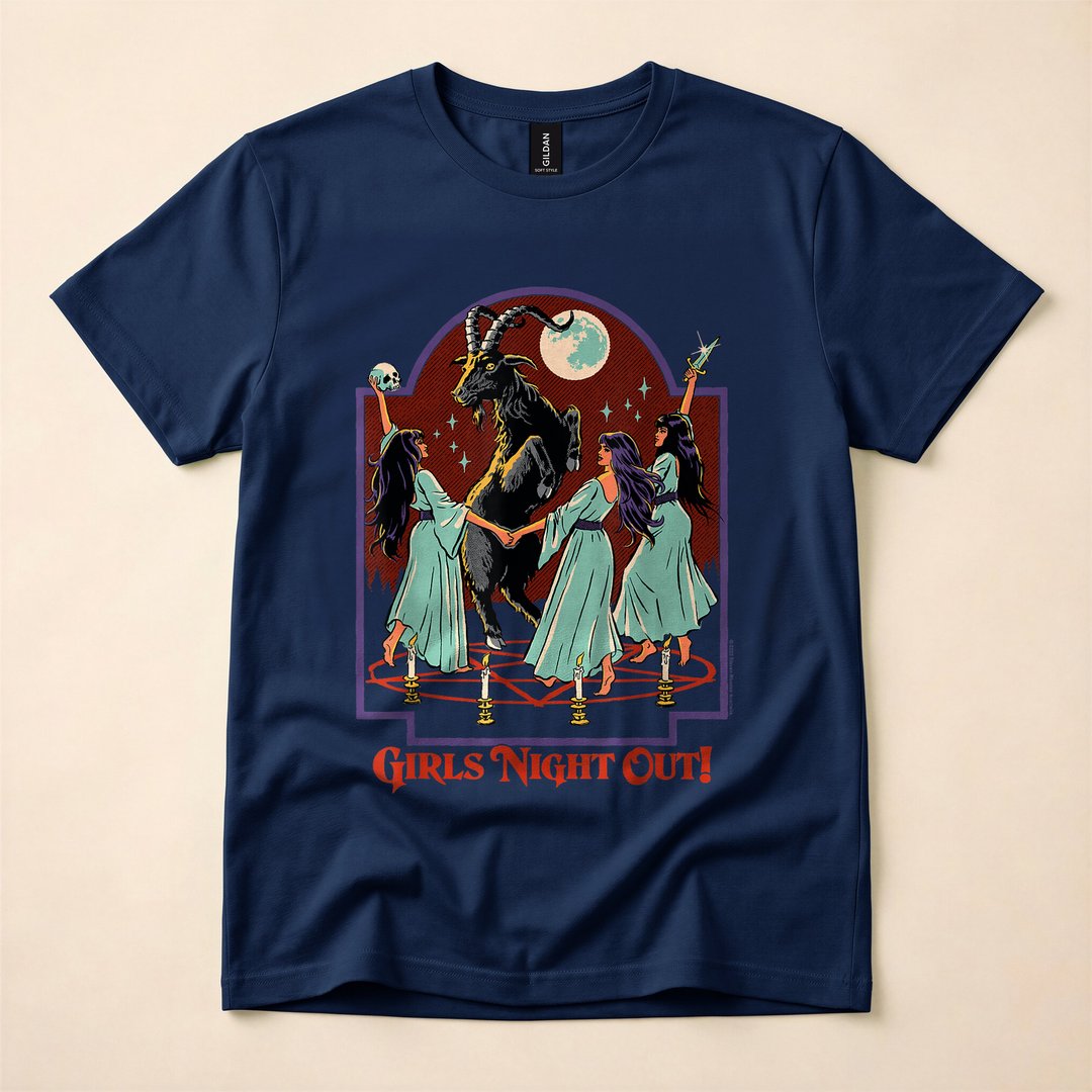 Girls Night Out Witches Retro Vintage Halloween T-Shirt - photo 2