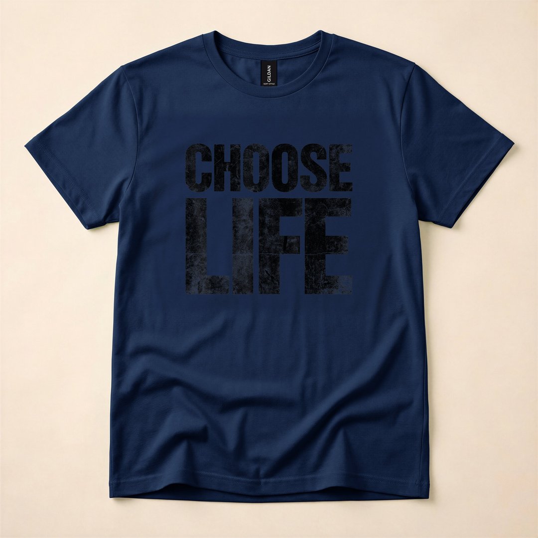 Retro 80s Choose Life Distressed Halloween Costume T-Shirt - photo 2