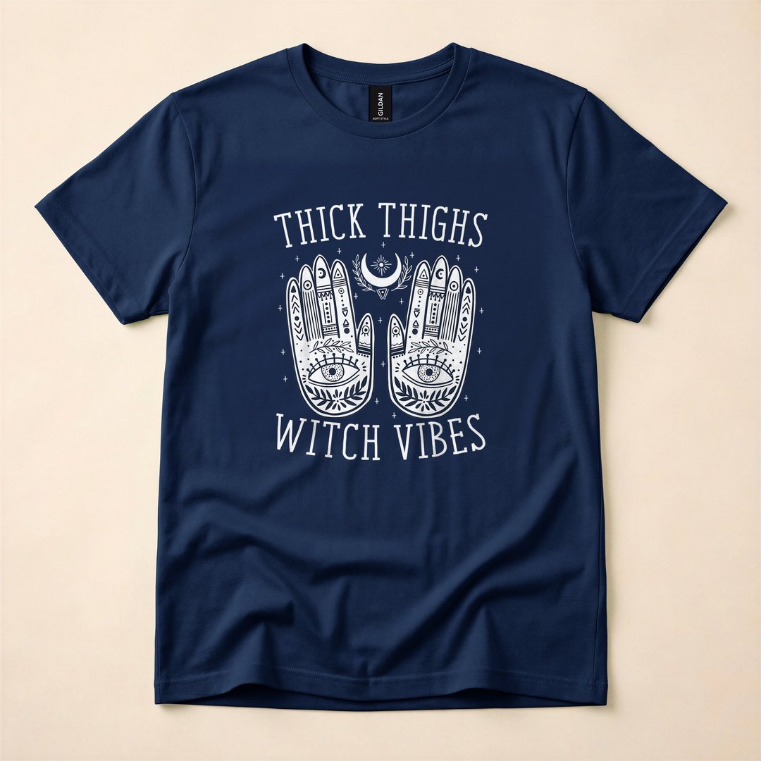 Thick Thighs Witch Vibes Halloween Witchy T-Shirt - photo 2