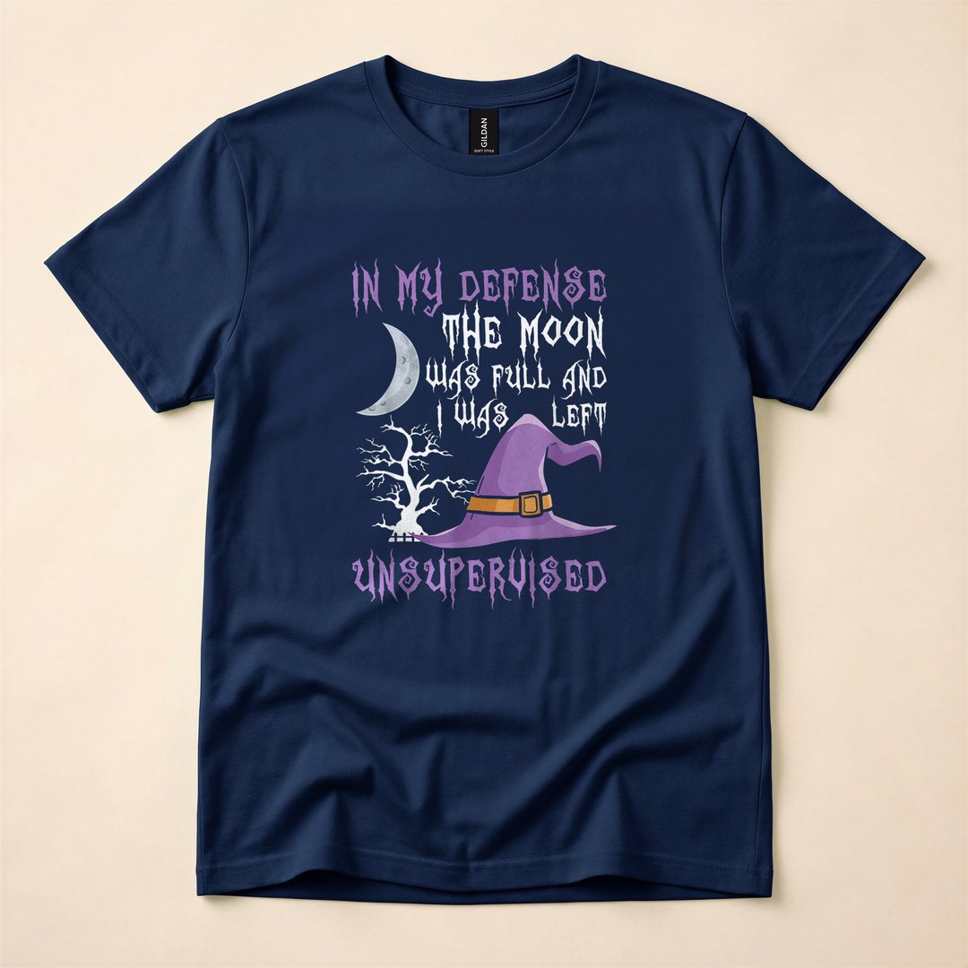 In My Defense the Moon Was Full Halloween Witch T-Shirt - photo 2