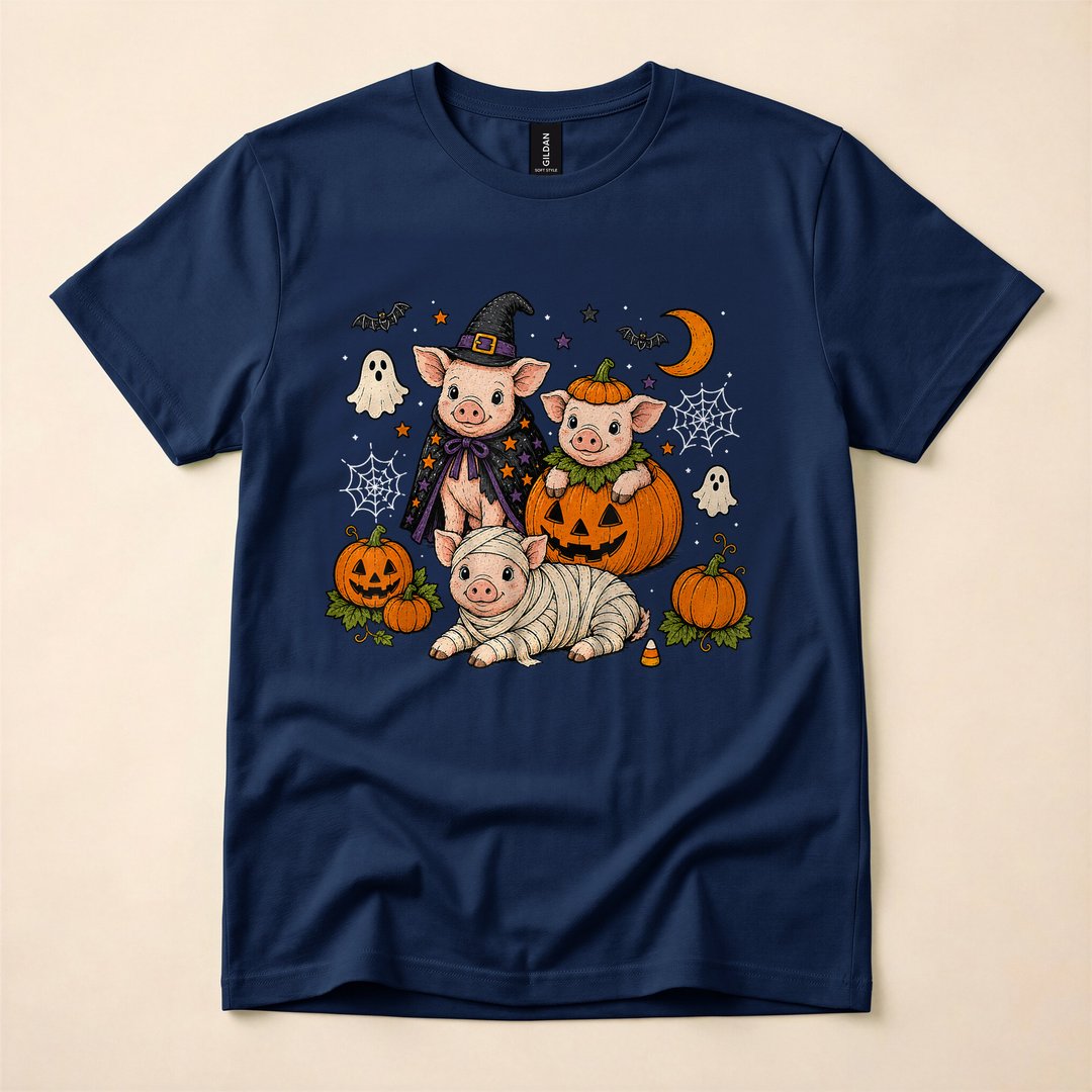 Boo Pig Funny Spooky Season Halloween T-Shirt - photo 2