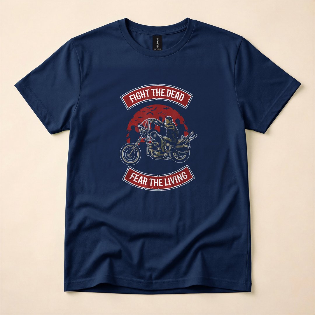 Fight the Dead Fear the Living Scary Zombie T-Shirt - photo 2