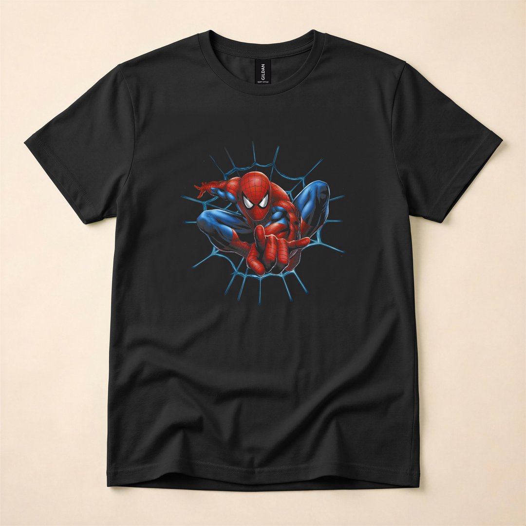 Spider-Man Web-Sling Portrait Wall-Crawler T-Shirt
