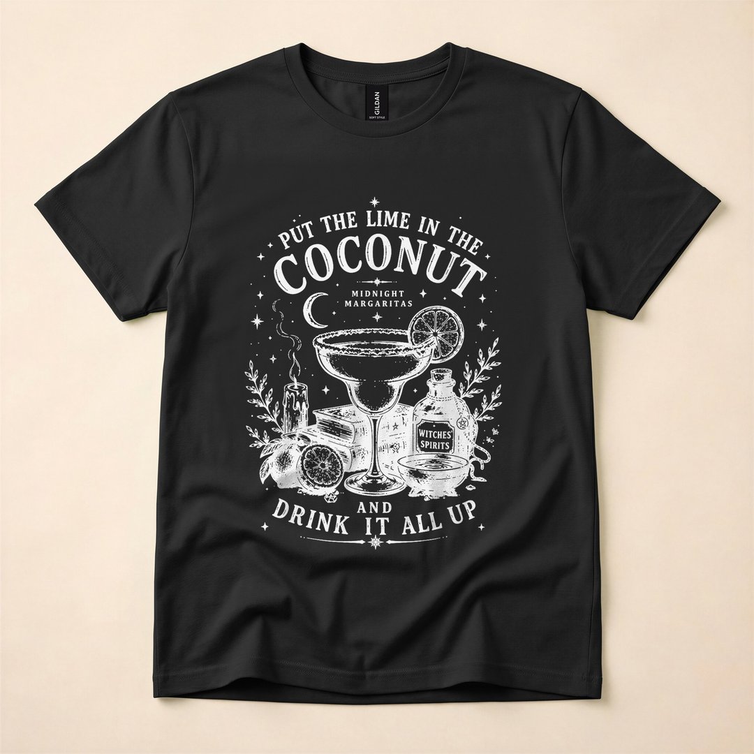 Vintage Midnight Margaritas Retro Witch Night T-Shirt