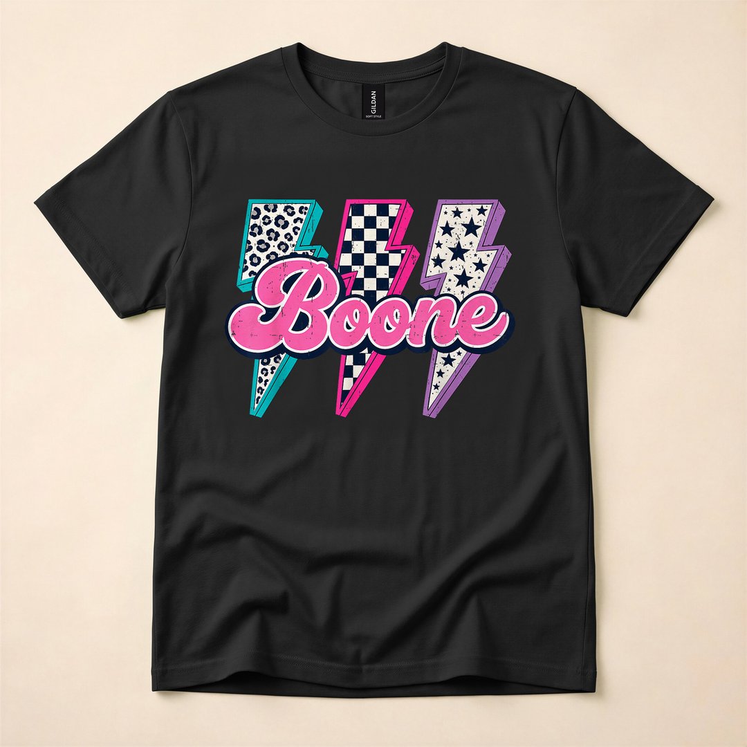 Retro Boone Vibes Vintage Sunset Badge T-Shirt