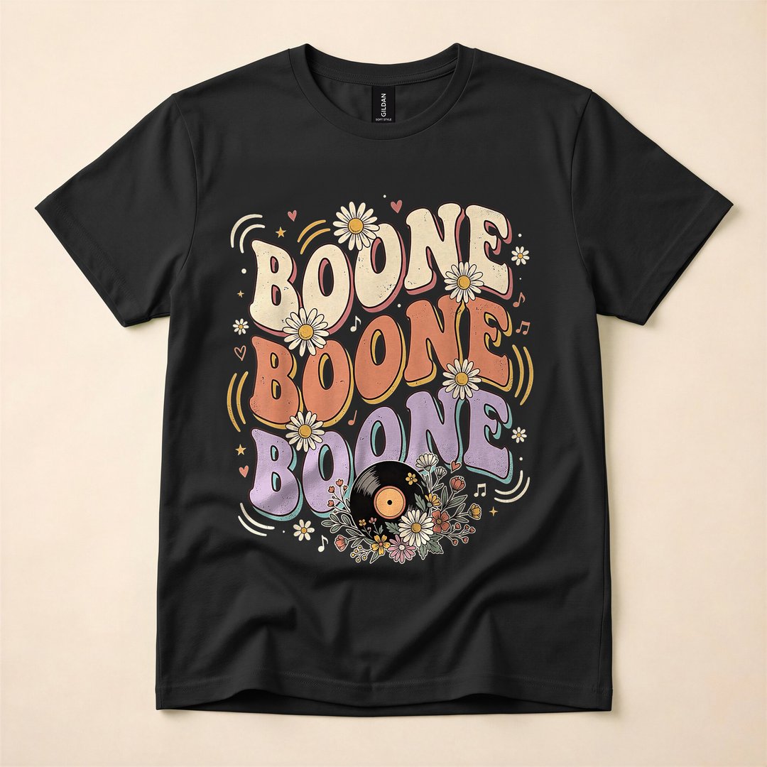 Boone Music Lovers Retro Vibes Vintage T-Shirt