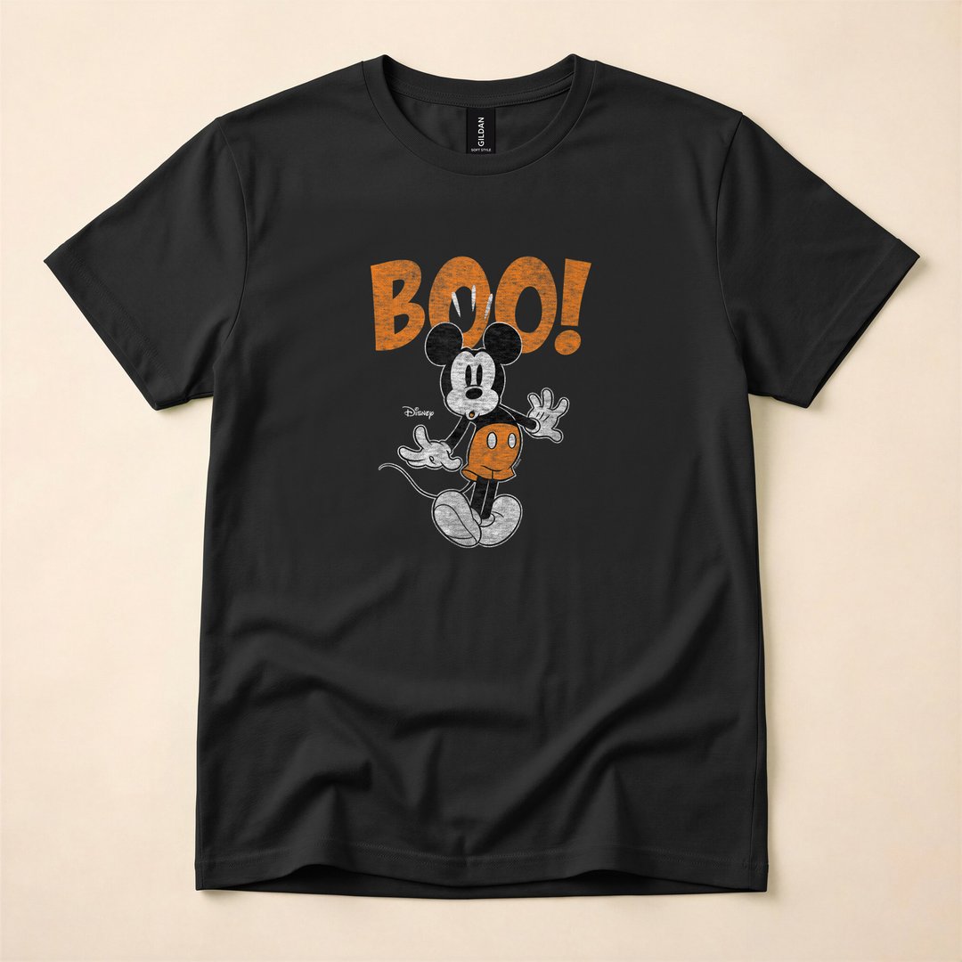 Mickey Mouse Scared Boo Halloween Fright T-Shirt
