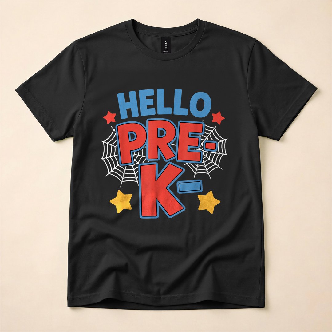 Hello Pre-K Preschool Squad Spider Web T-Shirt