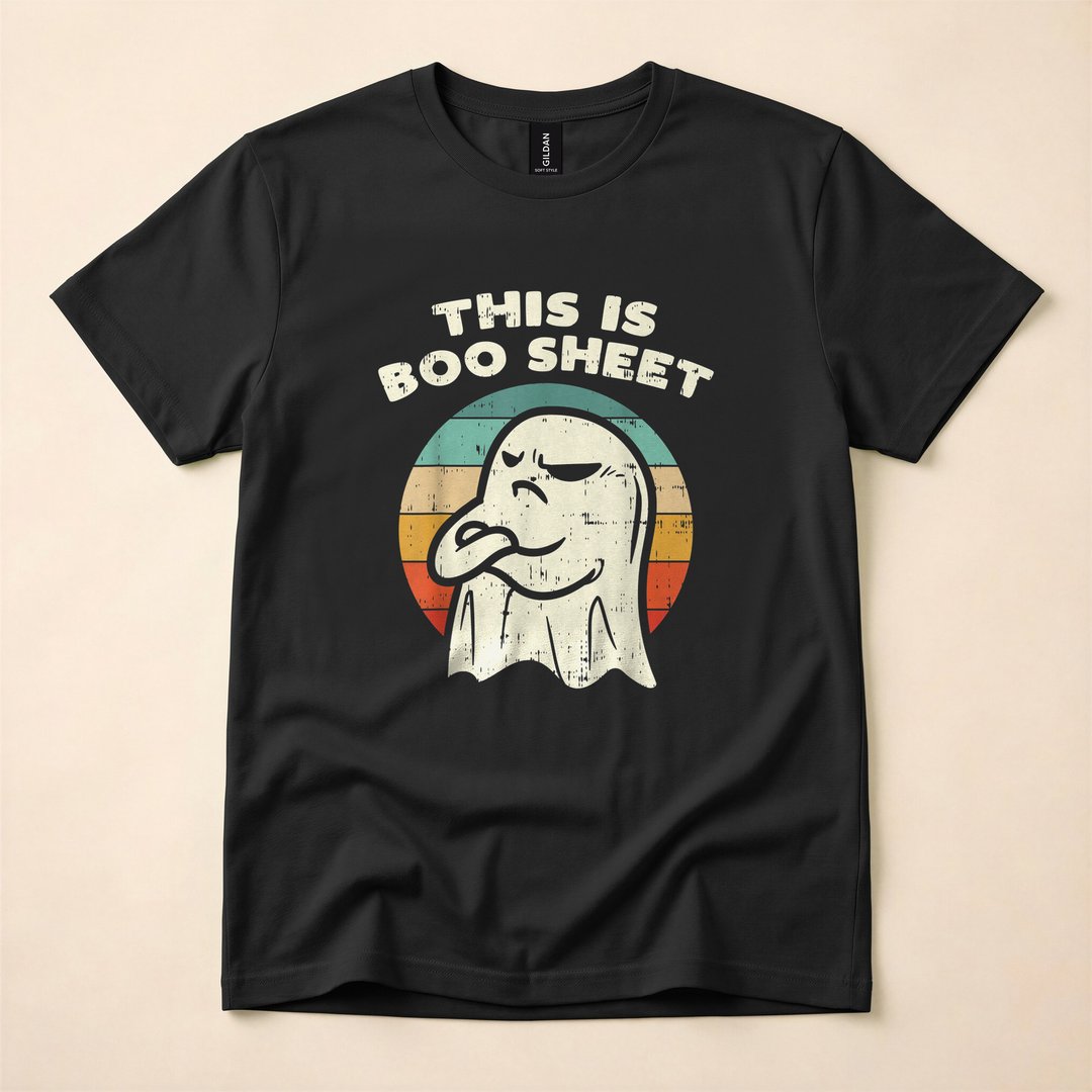 This Is Boo Sheet Retro Ghost Halloween T-Shirt