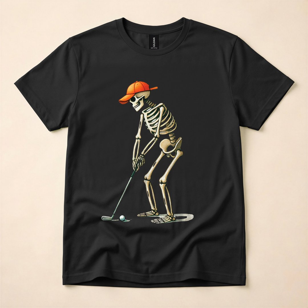 Funny Skeleton Golfer Halloween Golf T-Shirt
